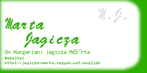 marta jagicza business card